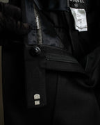 "CHANEL" Fringe design high waist straight cut slacks