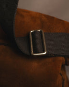 -SPECIAL- "Yves Saint Laurent" 00's Luxurious shearling double buckle messenger bag