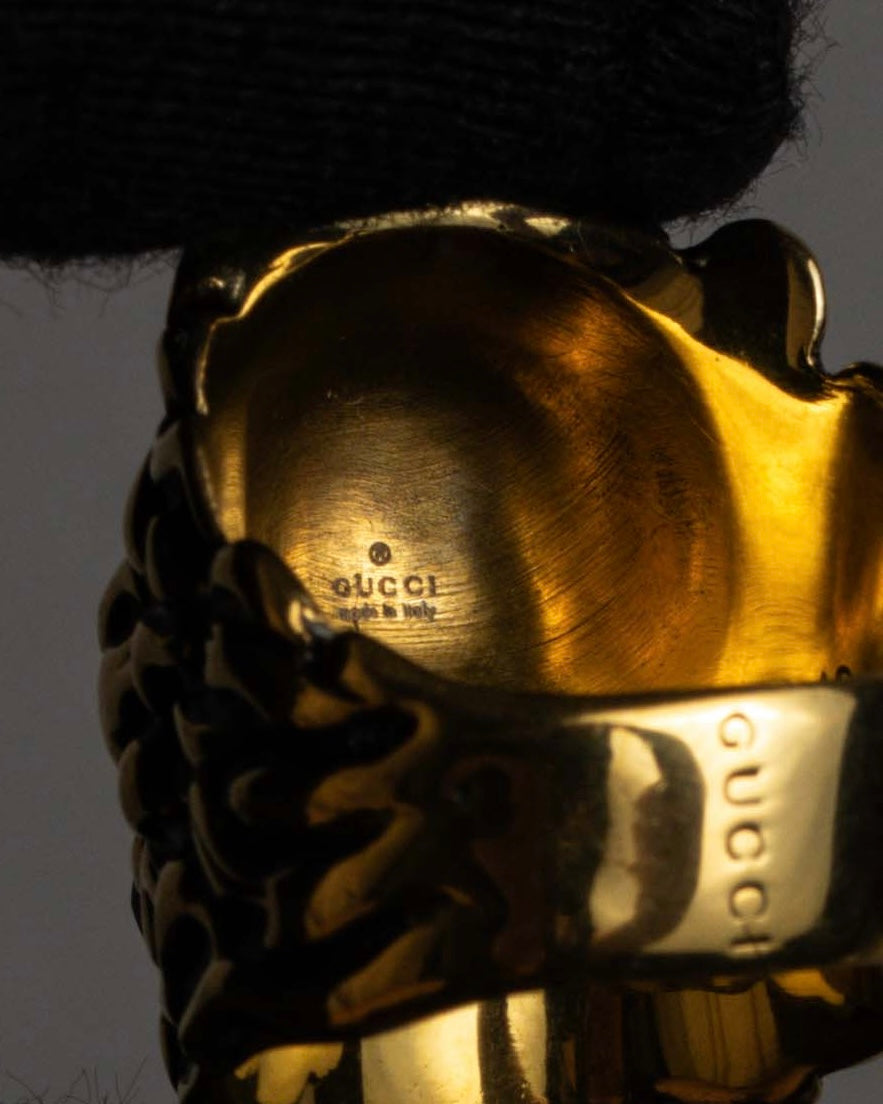 "GUCCI" Michele period lion head gold ring