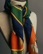 "Hermès" 90's-00's Classic printed silk scarf
