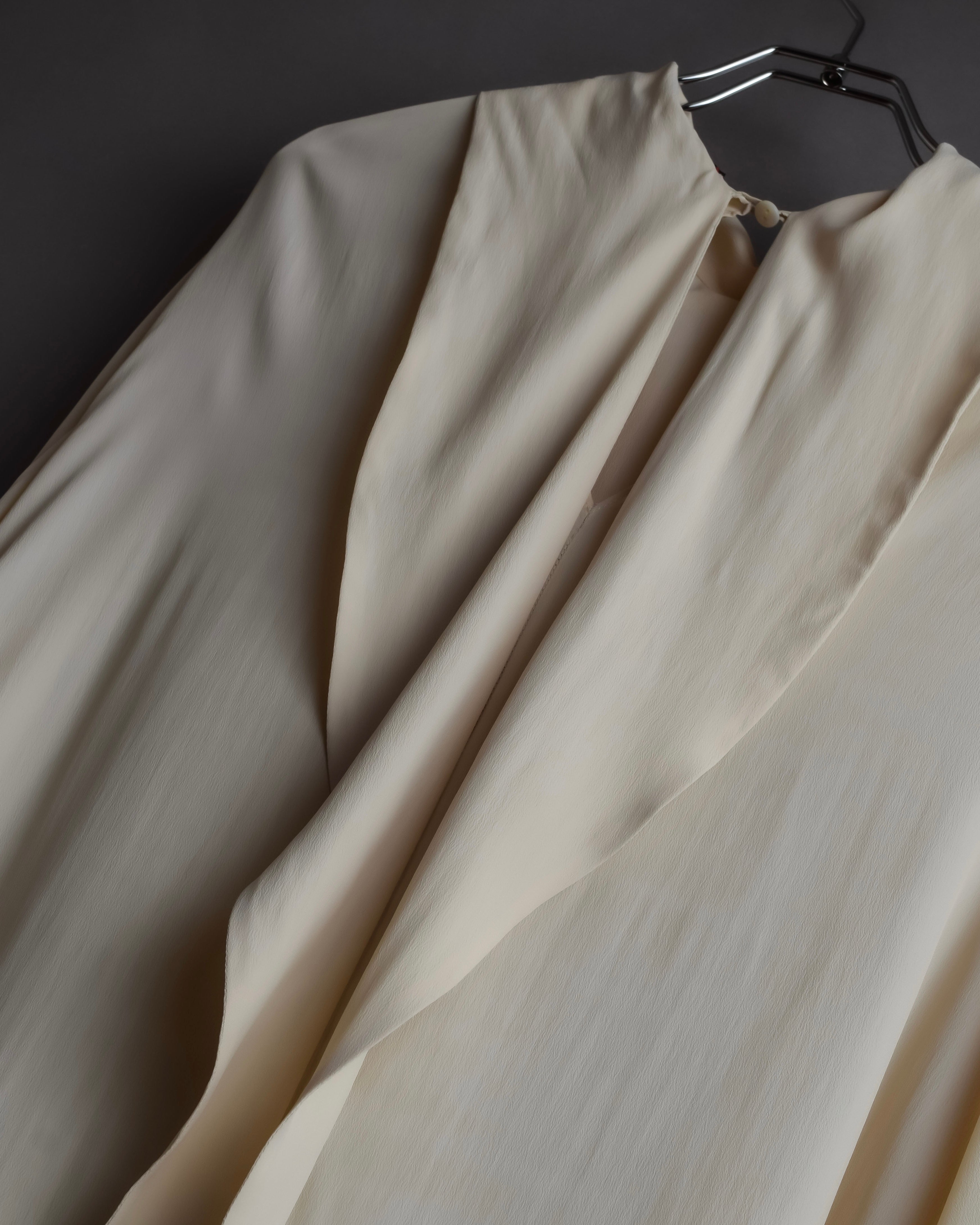 "GUCCI" Michele period frill lace silk bowtie shirt