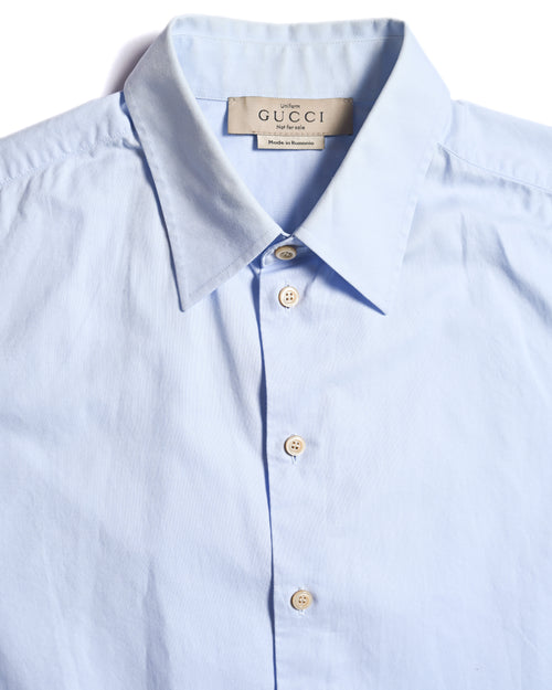 GUCCI (uniform)/ Gucci Staff Uniform Cotton Dress Shirt Sky Blue