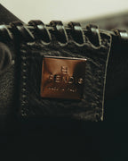 -SPECIAL- “FENDI” 80’s-90’s Coat of arms embossed whipstitched leather handbag