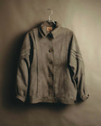 -SPECIAL- “LOEWE” 80’s-early 90’s Taupe suede leather blouson jacket