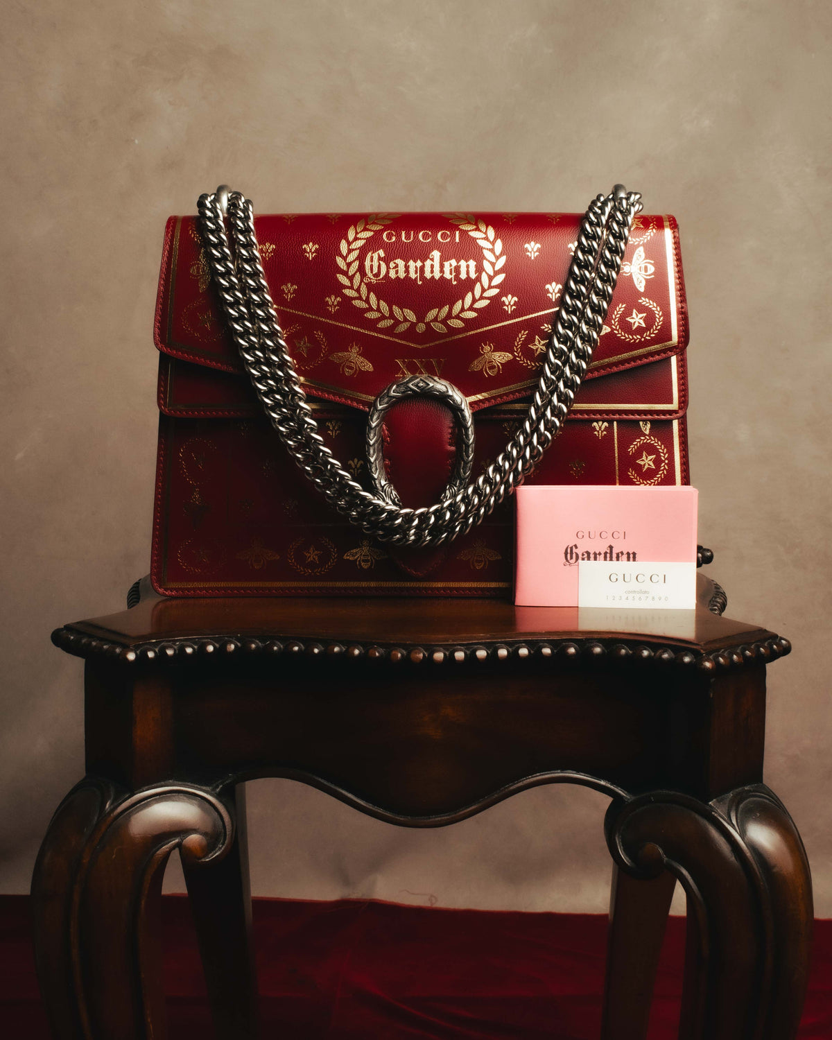-SPECIAL- "GUCCI" 2010's-20's Collectible gucci garden embellished leather dionysus chain shoulder bag