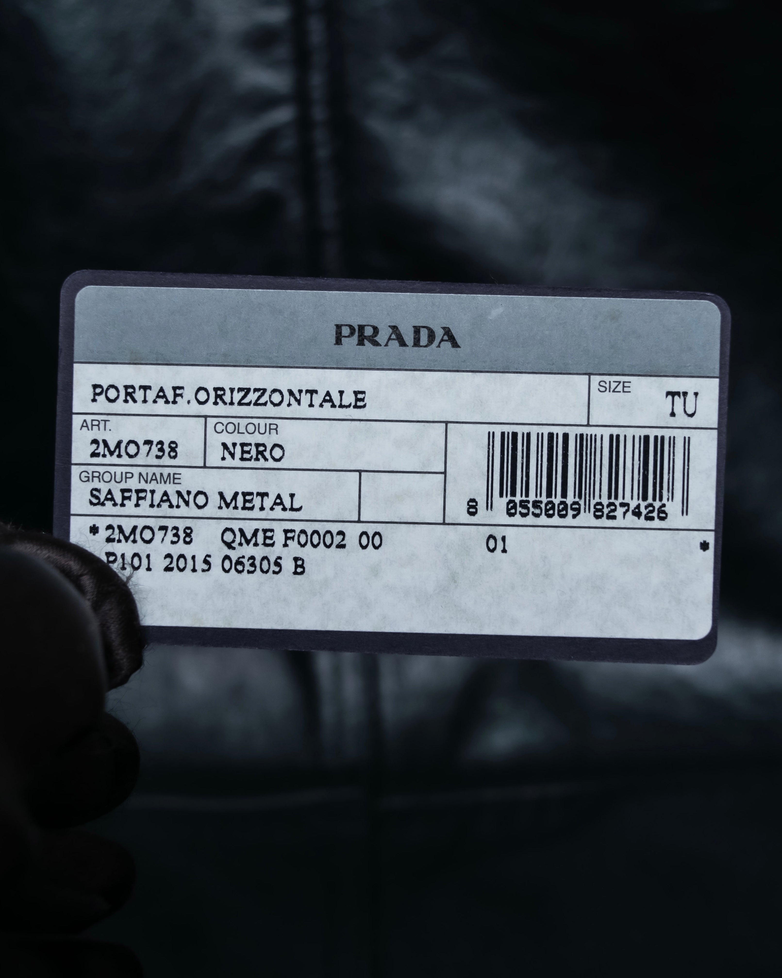 “Prada” Saffiano leather triangle logo wallet