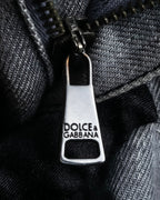 "Dolce &amp; Gabbana"Faded design gray denim pants