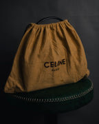 –SPECIAL– "CELINE" 70’s-80’s suede top handle ring closure handbag