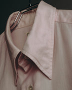 "Hermès" 80's-early 90's Pale pink herringbone cotton dress shirt