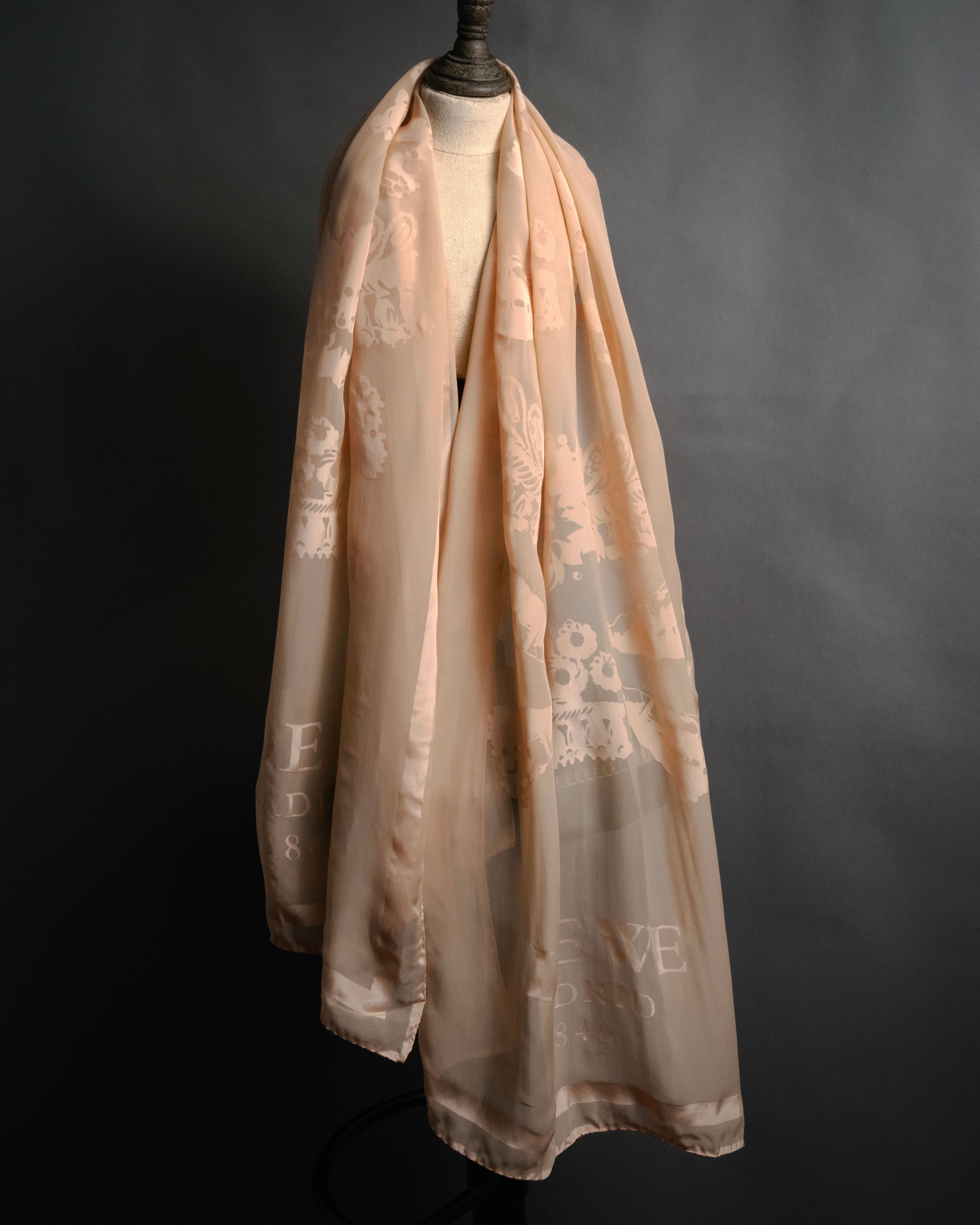 "LOEWE" 00’s-10’s sheer anagram jacquard logo scarf