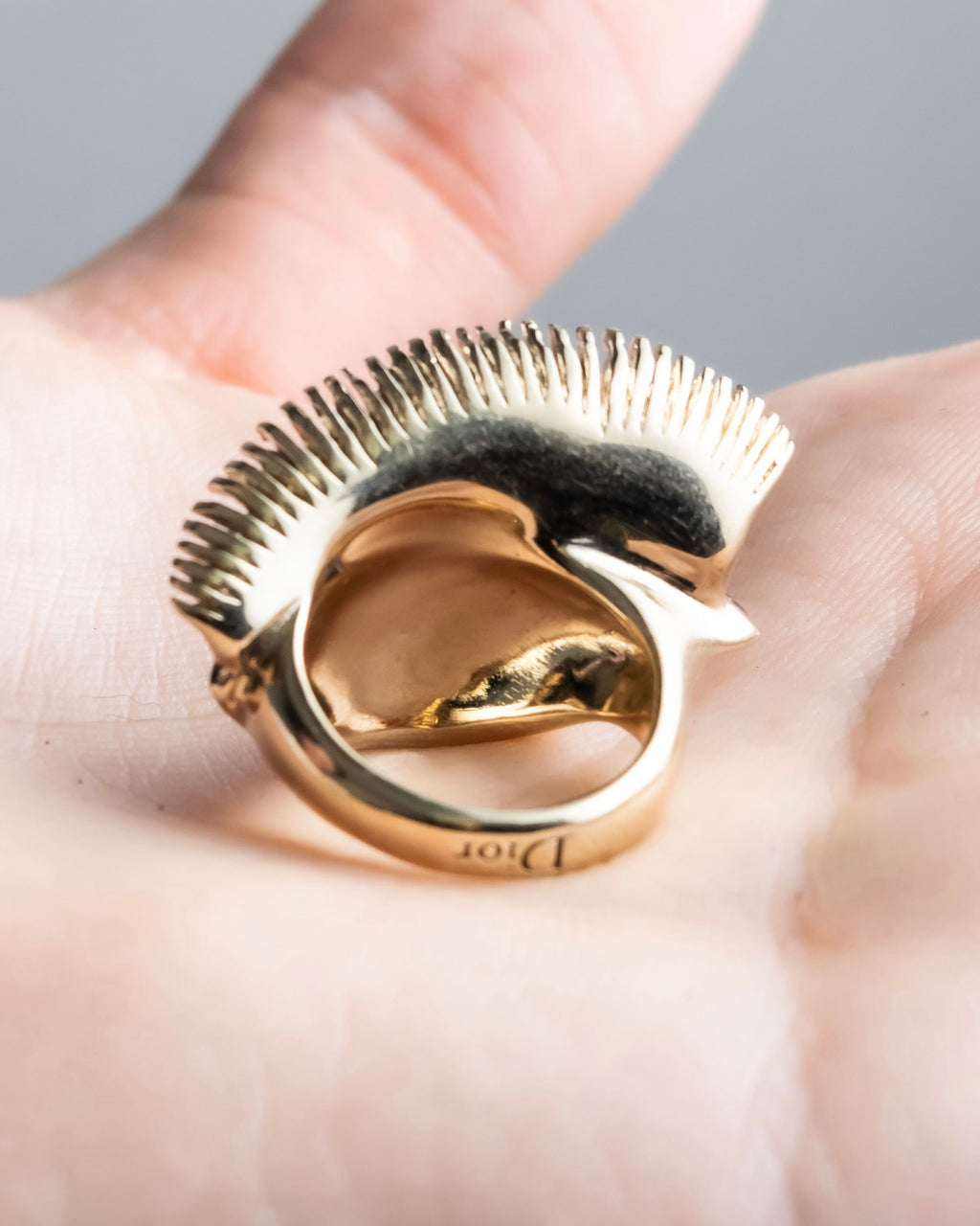"Dior" Feather motif antique style ring