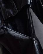 "MATÉRIEL TBILISI" Draped belted synthetic leather long jacket