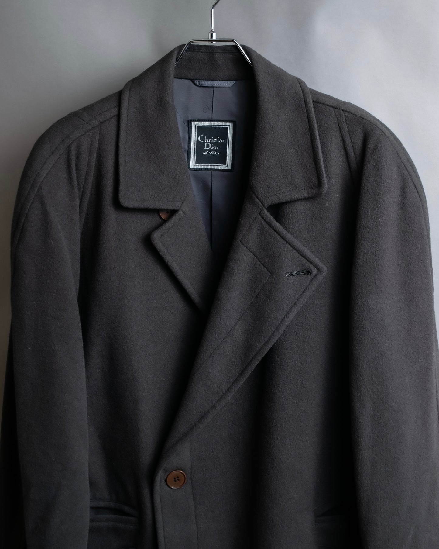 "CHRISTIAN DIOR MONSIEUR" Large lapel cashmere blend oversized mid length coat