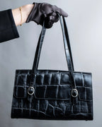 “Jean Paul Gautier” Crocodile-embossed shoulder bag