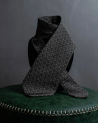 "GIORGIO ARMANI" Charcoal gray geometric pattern necktie