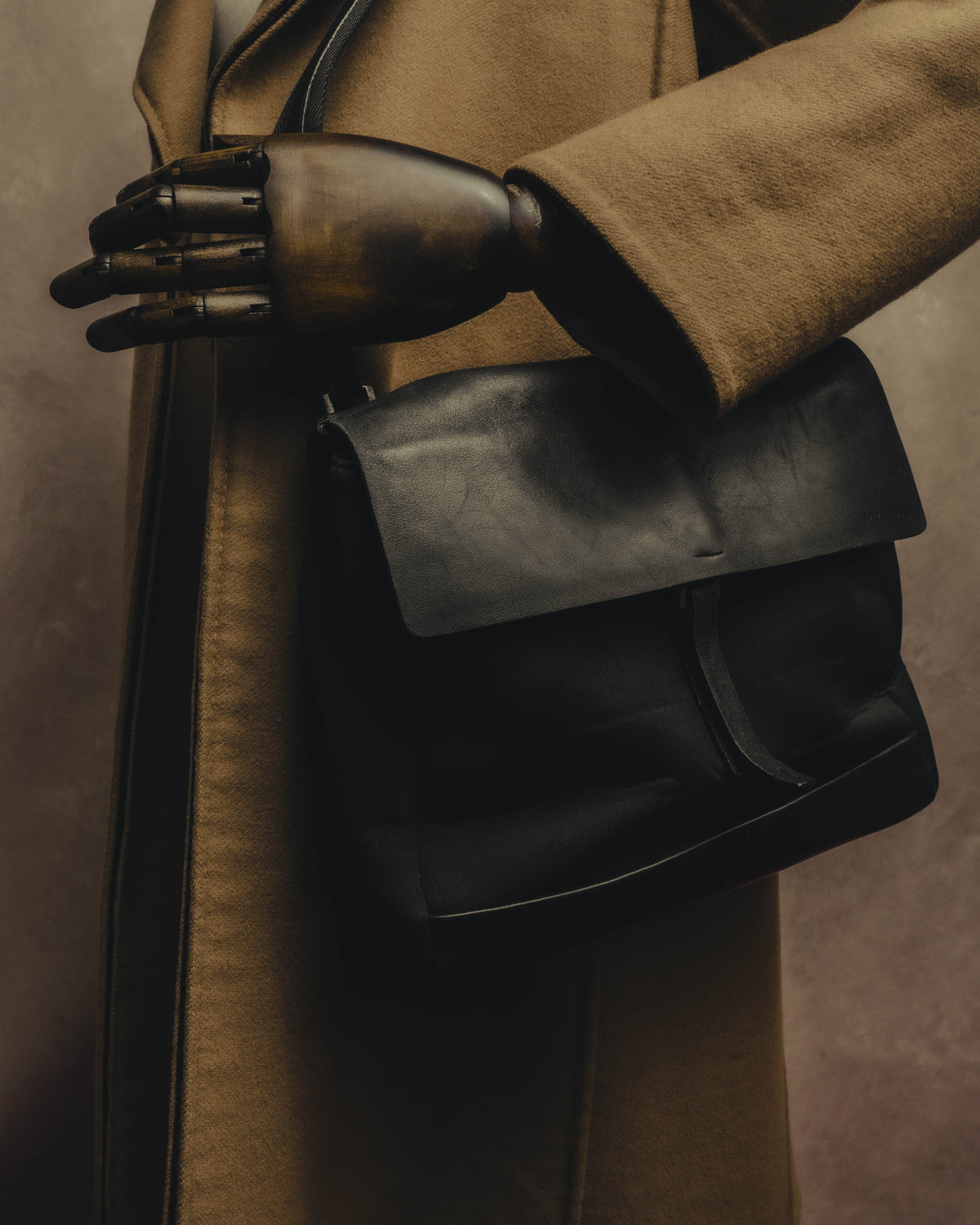 “PRADA” 90’s-00’s Nylon and leather flap messenger bag