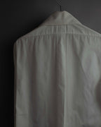 "CHANEL" Gold button design pleated white shirt
