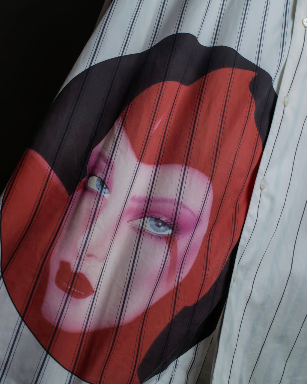 "STELLA McCARTNEY" 18SS Drag queen graphic design stripe shirt