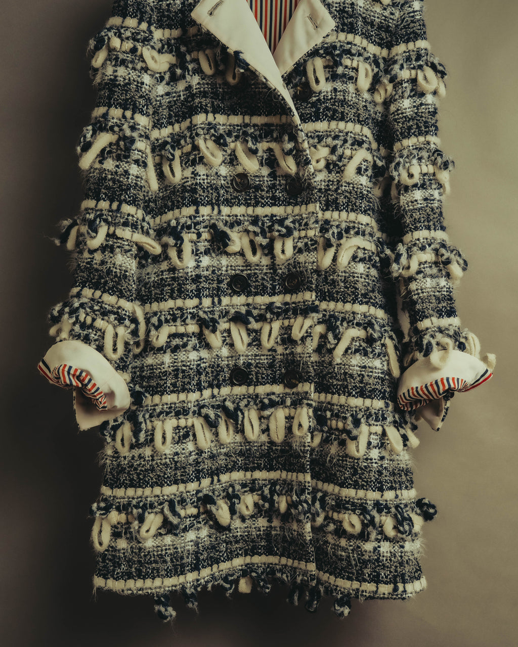 "THOM BROWNE" 2010's-20's Textured double breasted boucle coat