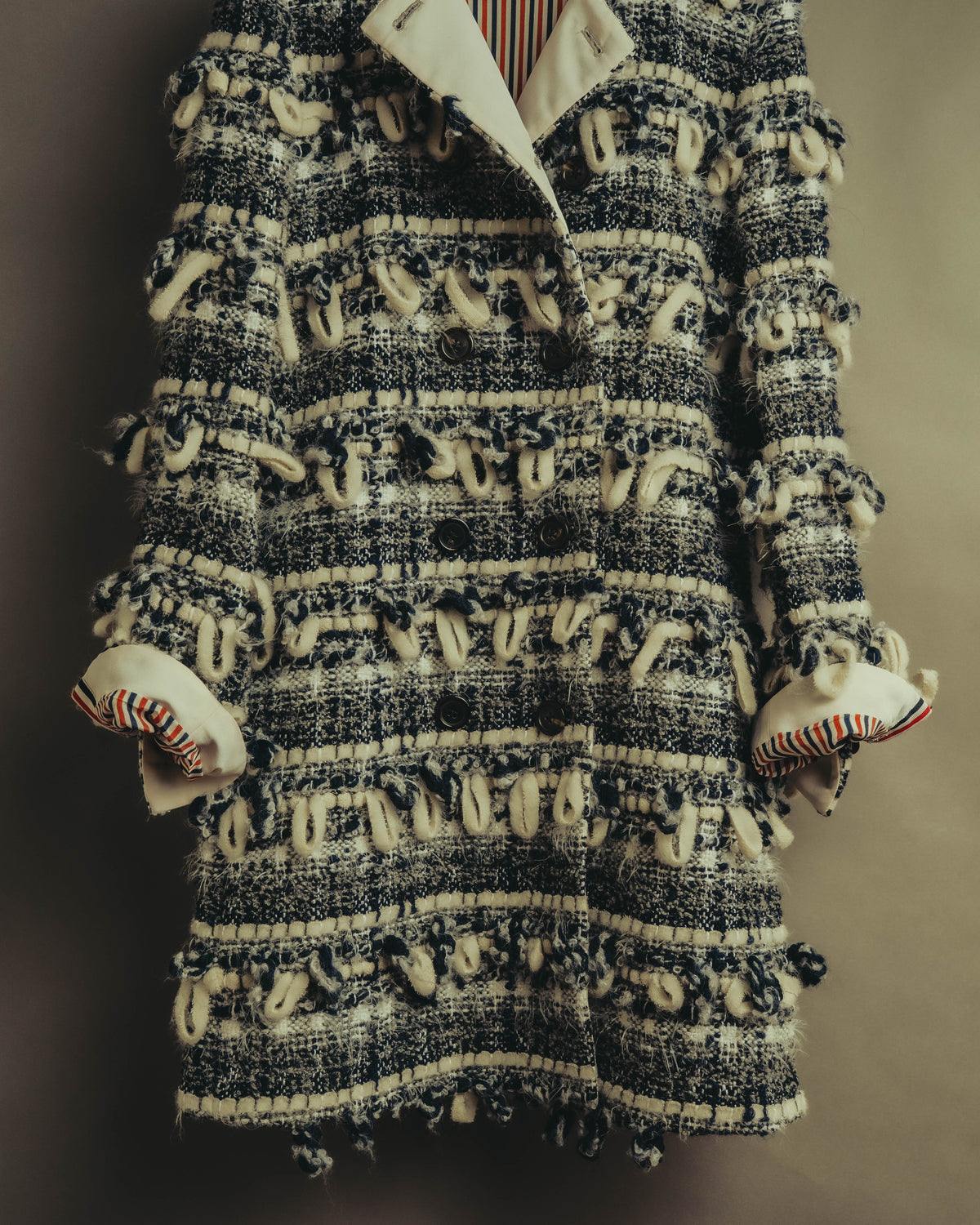 "THOM BROWNE" 2010's-20's Textured double breasted boucle coat