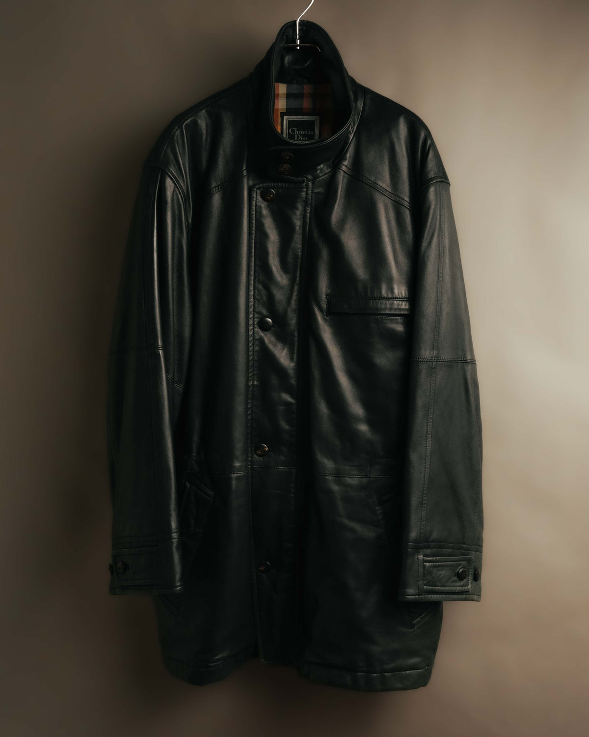 "Christian Dior" 80's-90's Supple leather car coat