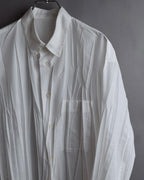 "ISSEY MIYAKE" Pleated design polyester long shirt