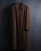 "BURBERRYS" Houndstooth pattern belted stand collar coat