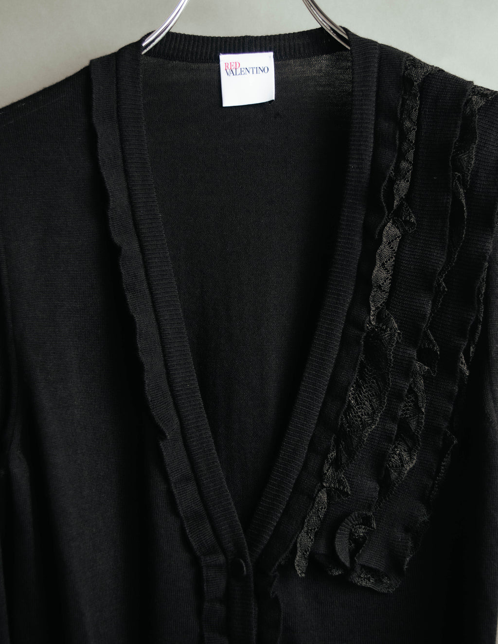 "RED VALENTINO" 10's Feminine merino wool knit cardigan