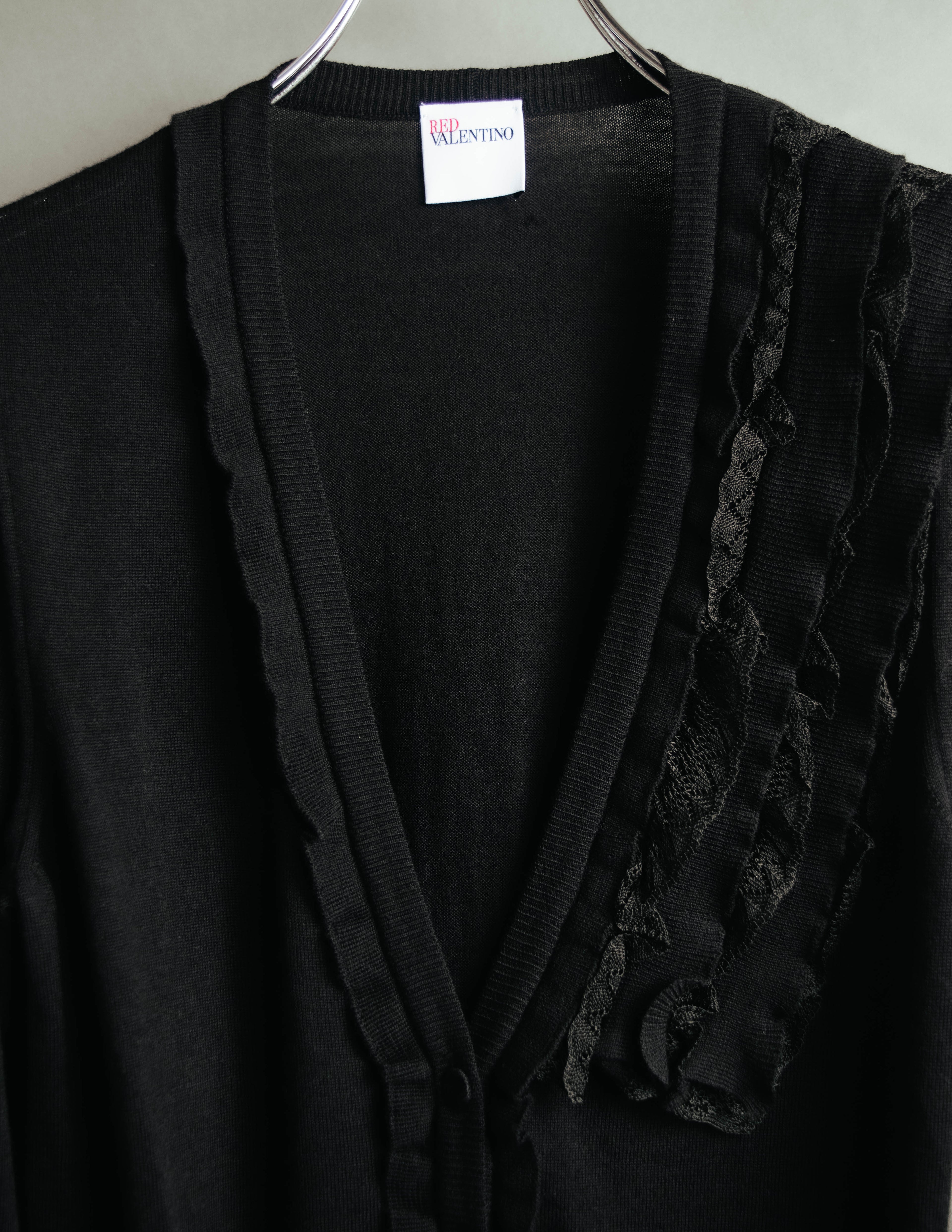 "RED VALENTINO" 10's Feminine merino wool knit cardigan