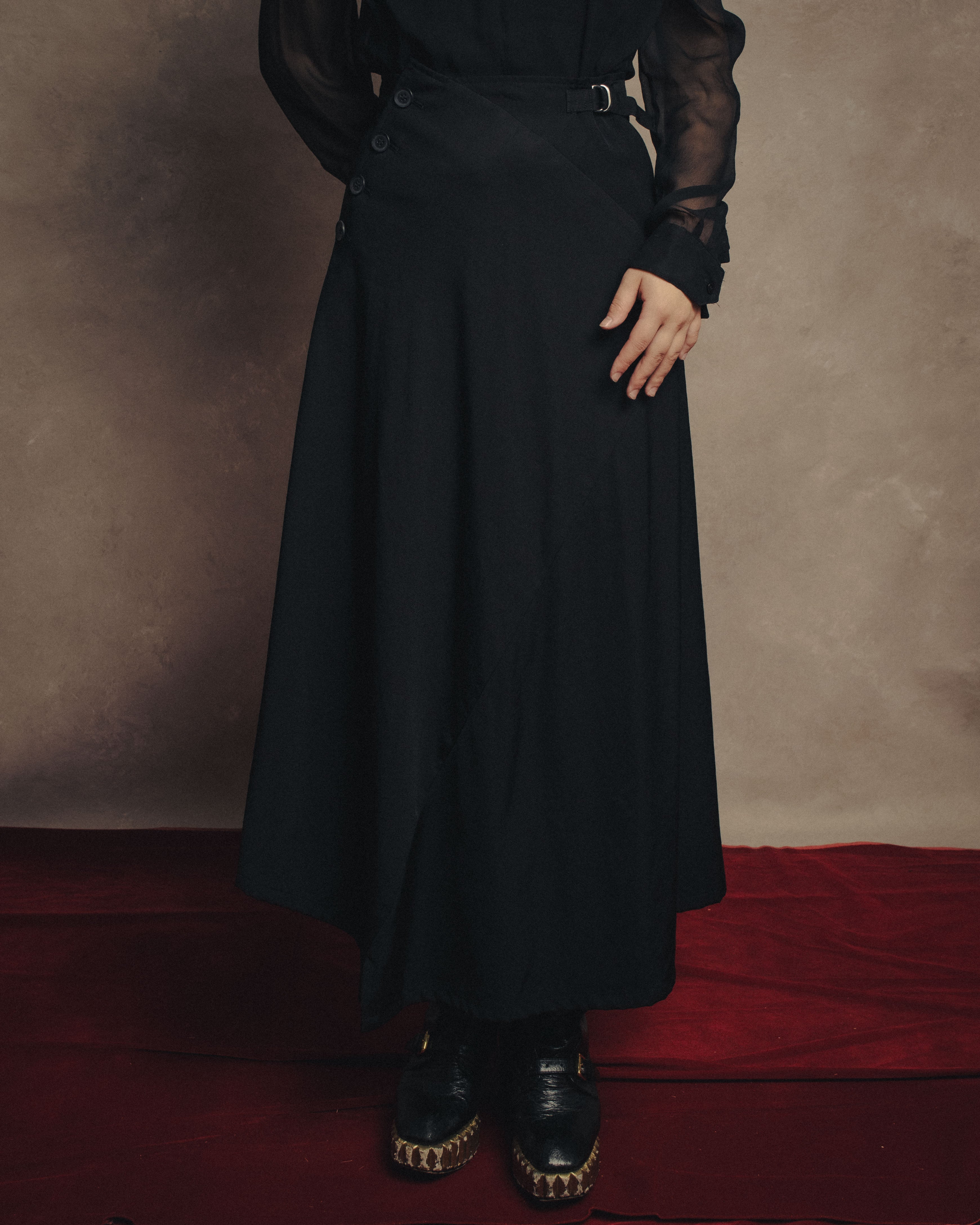 -SPECIAL- “Y’s” 2016 Asymmetric wool gabardine long skirt