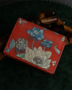 "GUCCI" Botanical pattern double G motif leather bifold wallet