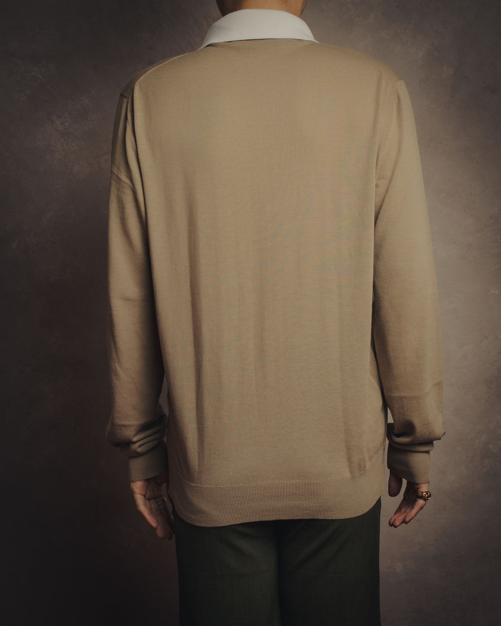 -SPECIAL- “HERMÈS” 90’s-00’s Trompe l’oeil cotton knit cardigan