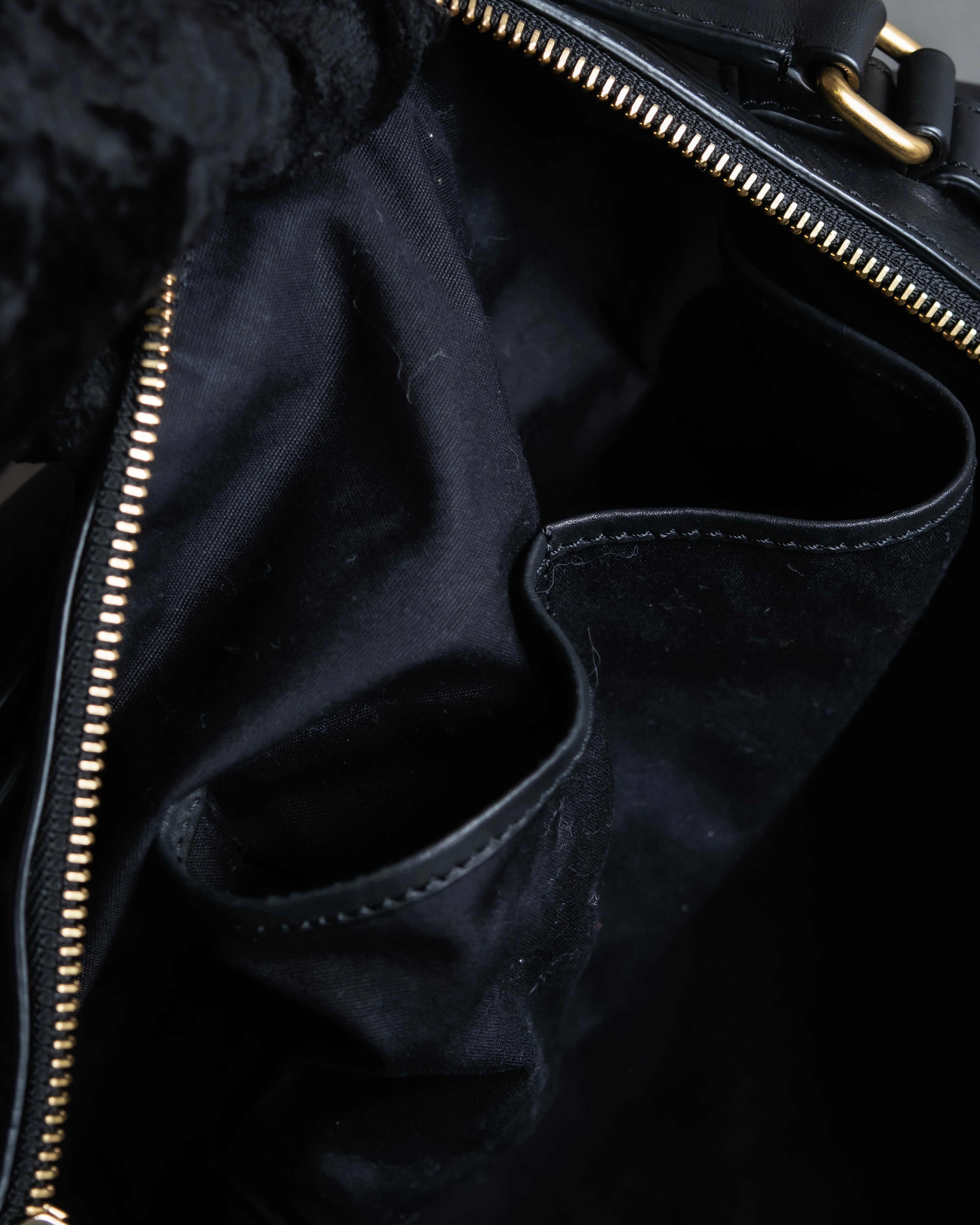 "CELINE" Various studs horizontal leather 2way bag