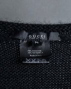 "GUCCI" Silky mix angora V-neck knit pullover