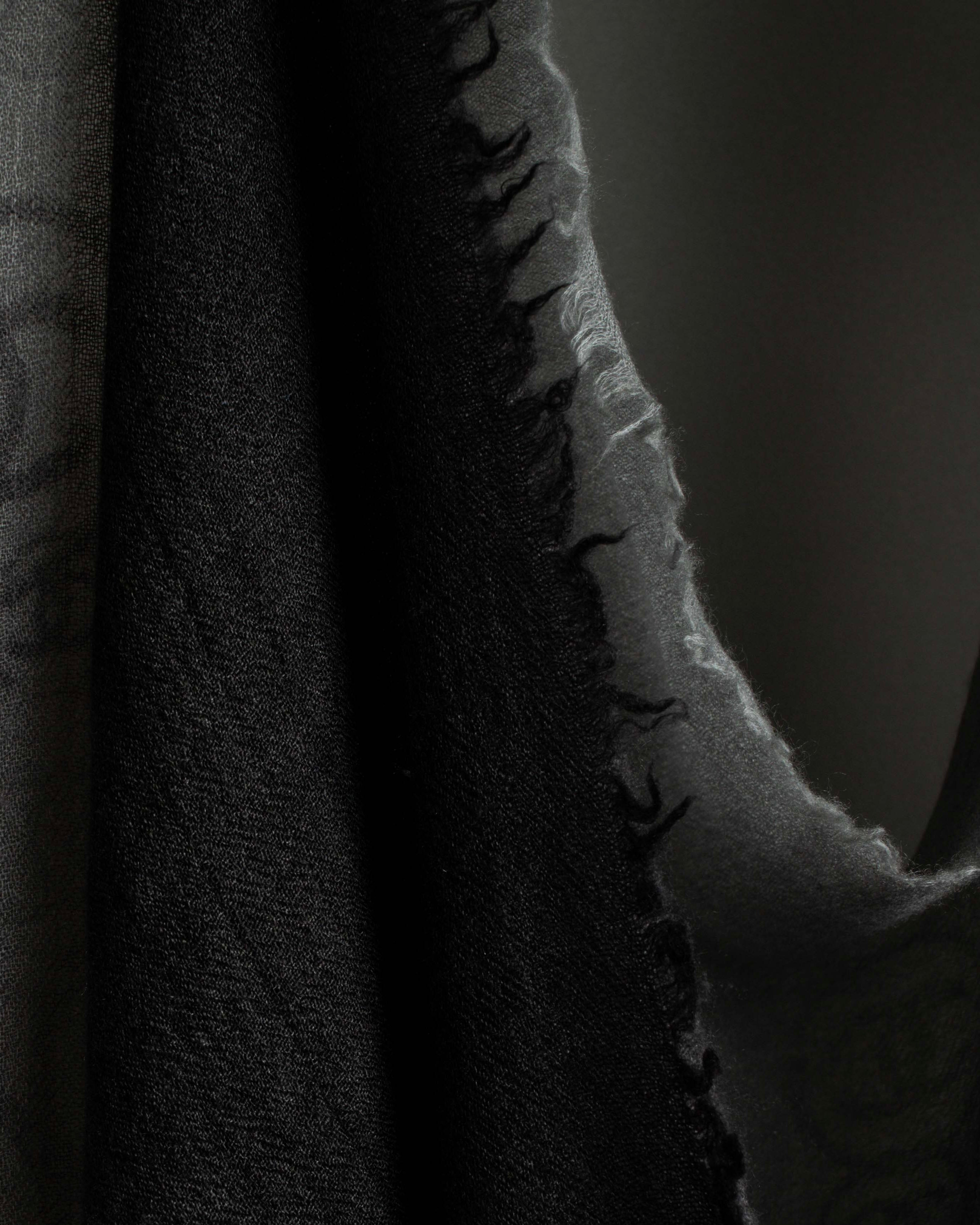 "CHANEL" Logo engraved design cashmere super large stole