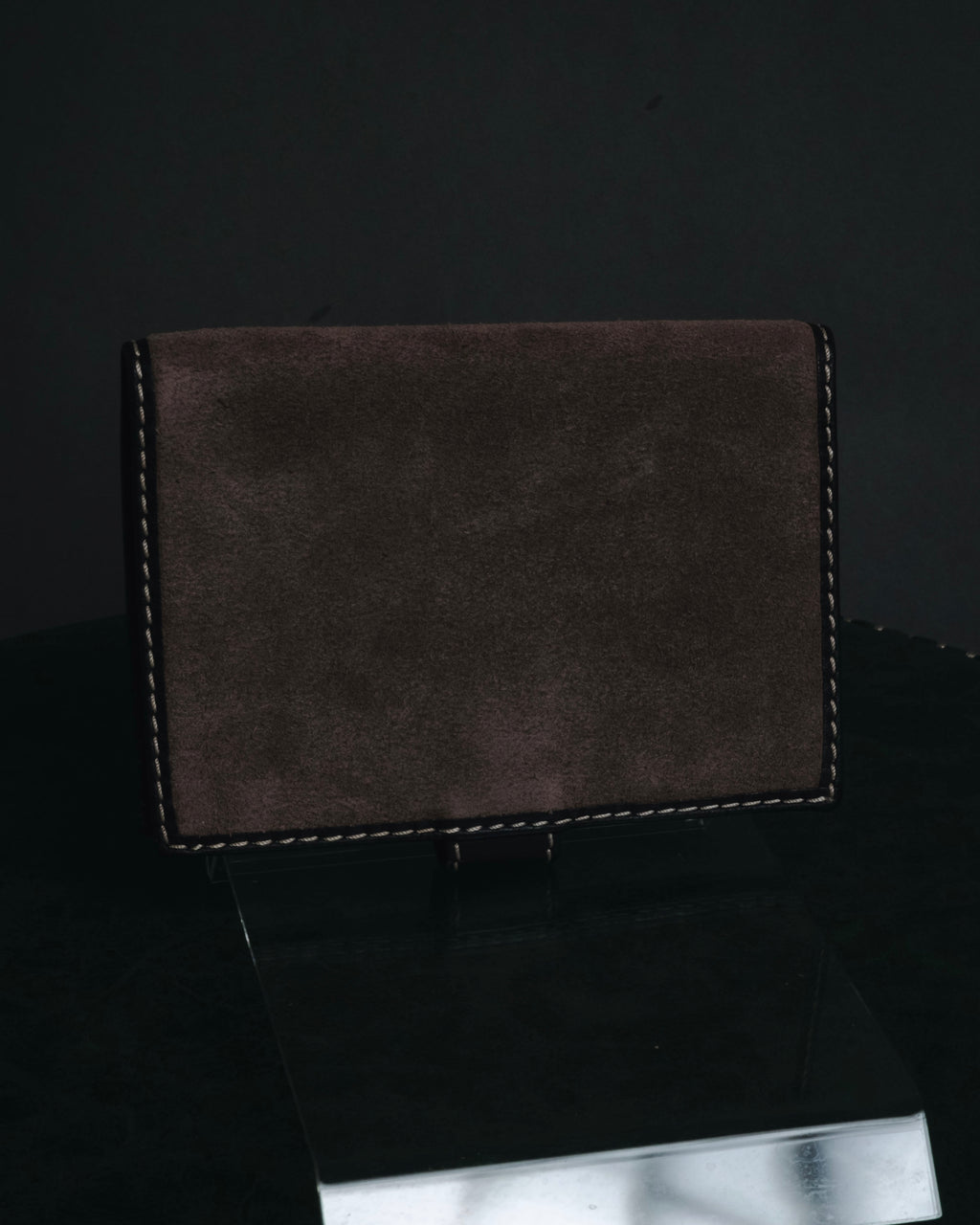 "LOEWE" Anagram-embossed suede bi-fold wallet