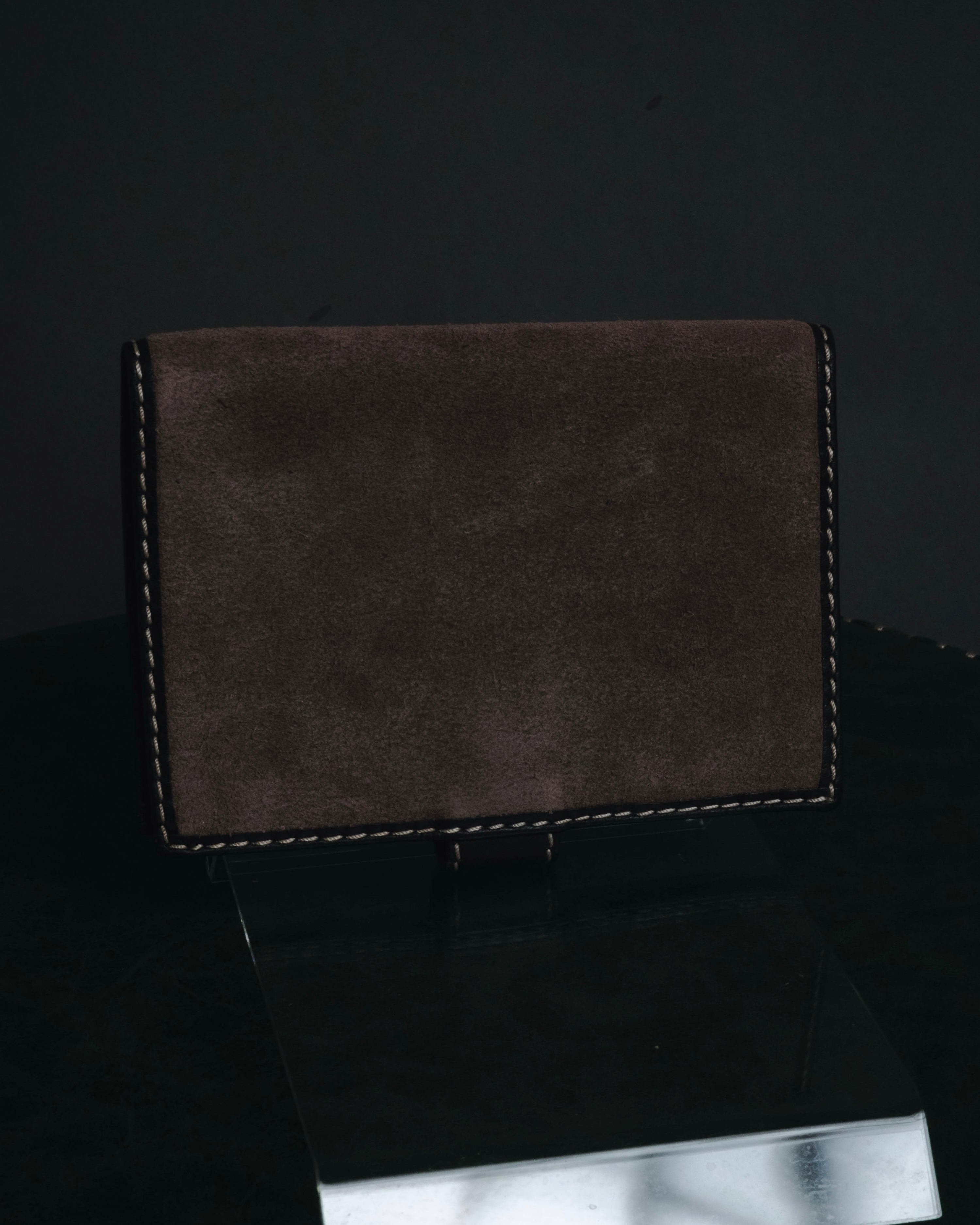 "LOEWE" Anagram-embossed suede bi-fold wallet