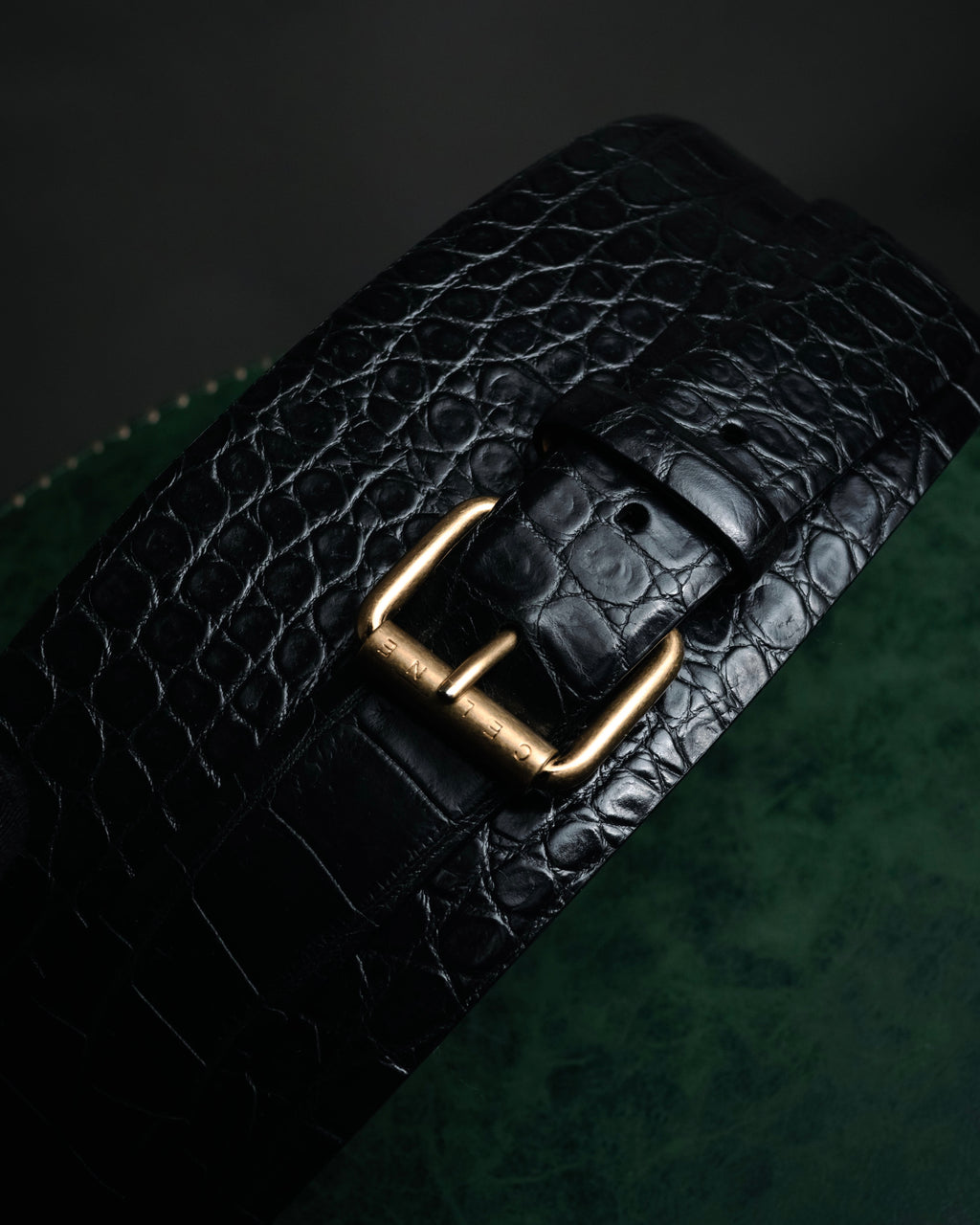 –SPECIAL– “CELINE” 18’s Croc embossed double wrap corset belt