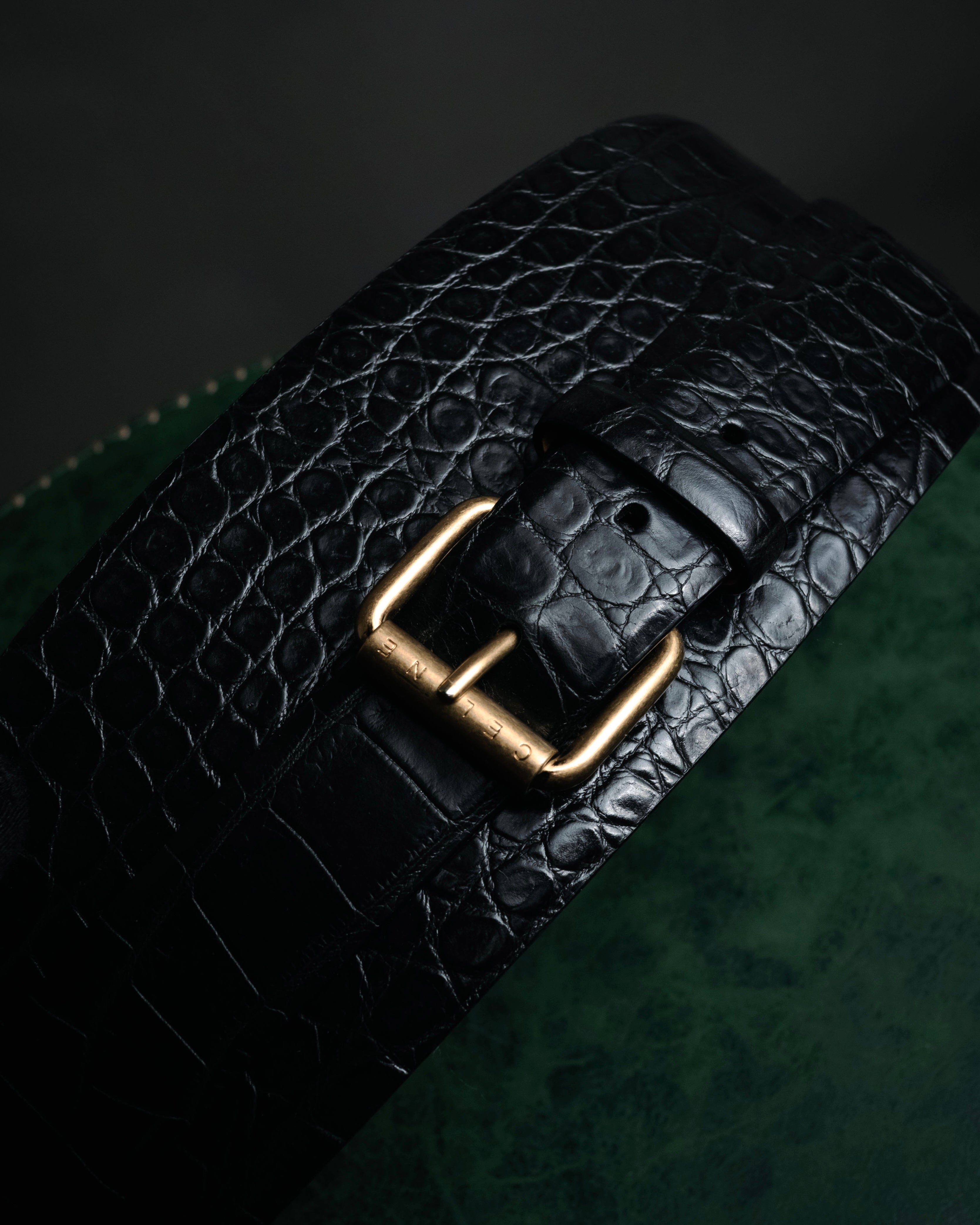 –SPECIAL– “CELINE” 18’s Croc embossed double wrap corset belt