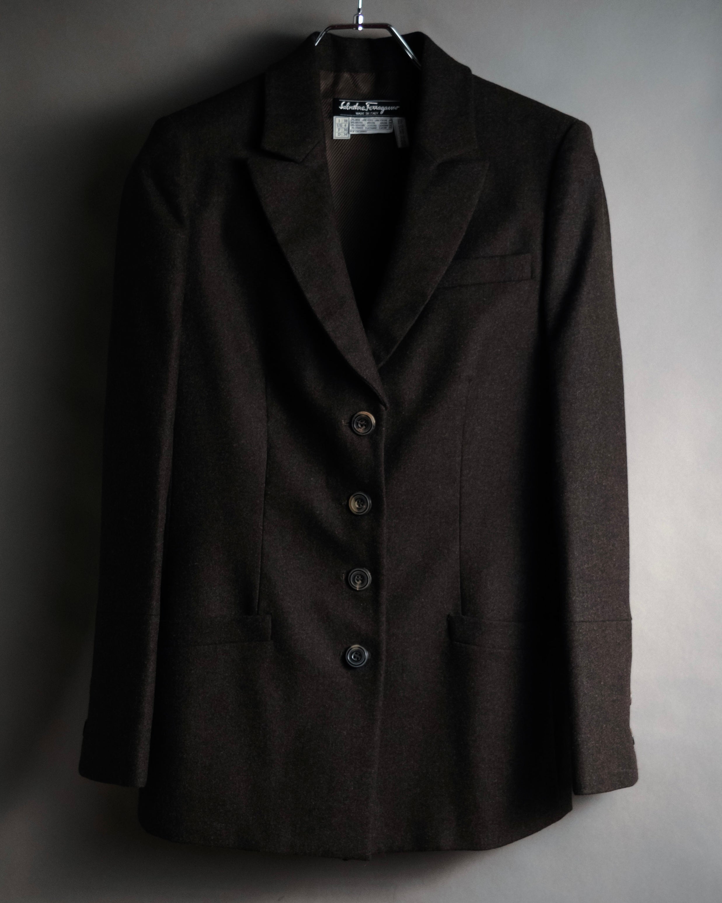 “Salvatore Ferragamo” 2000’s Four button tailored wool blend jacket