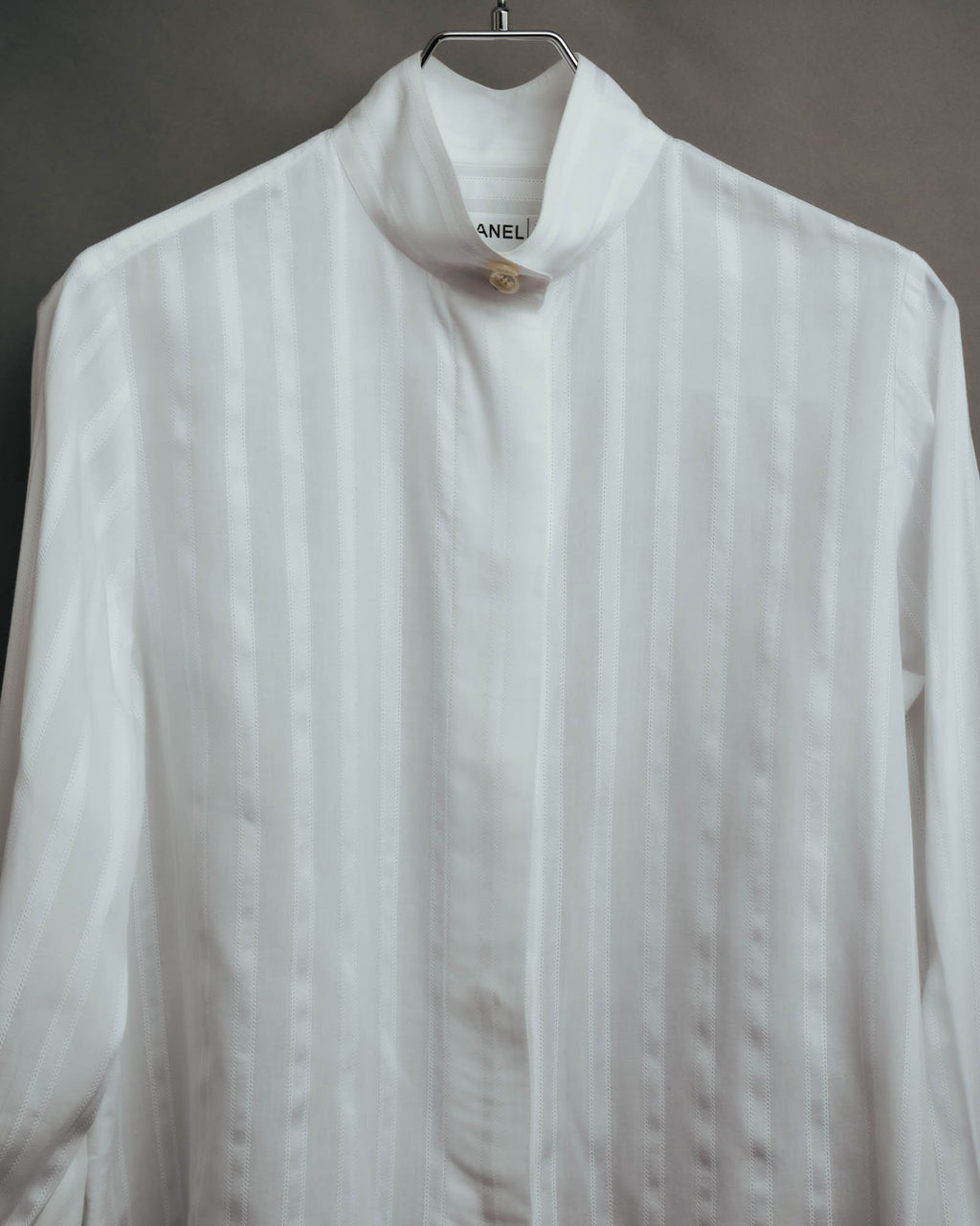-SPECIAL- “CHANEL” 08 Cruise Collection Sheer cotton stand collar shirt
