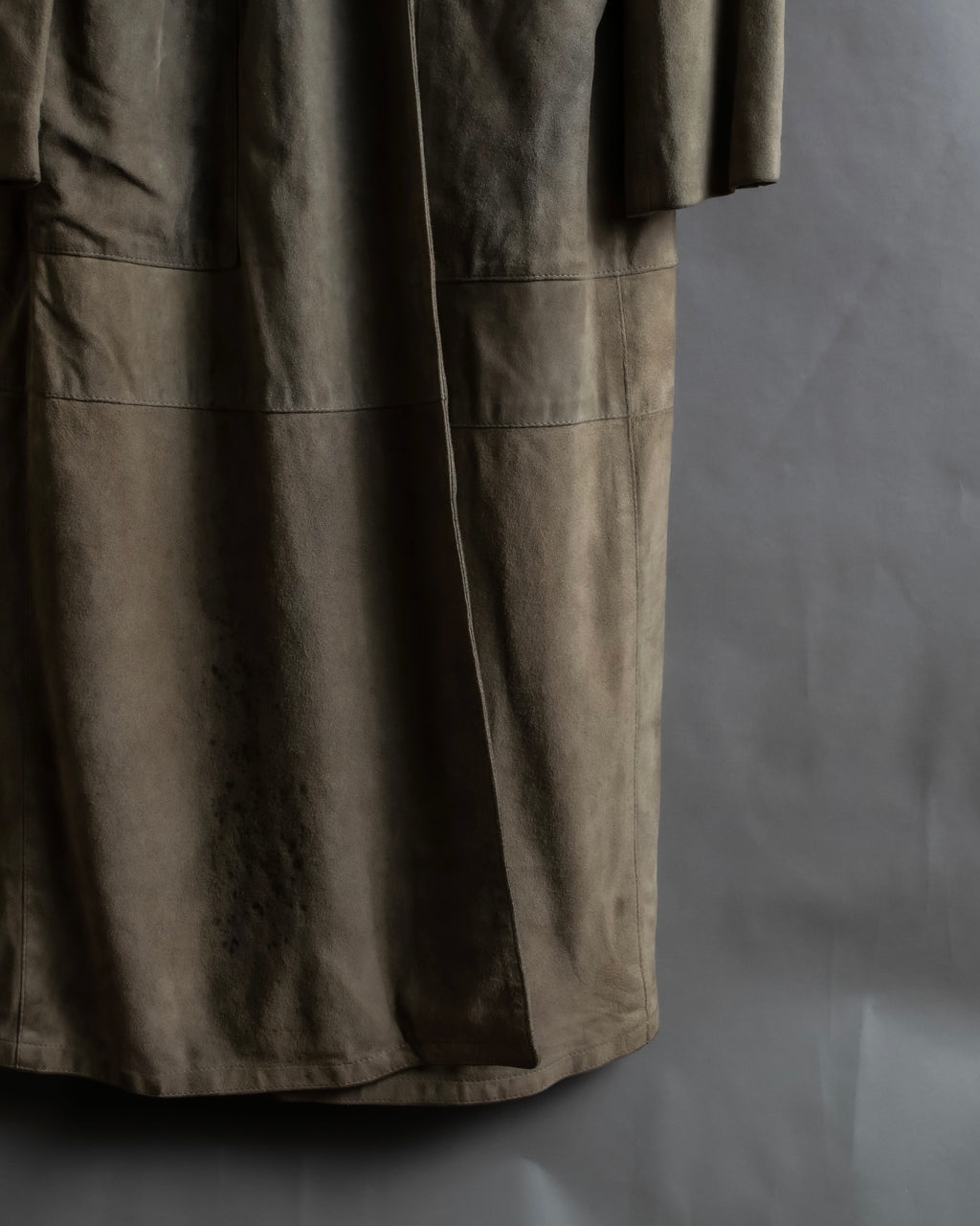 "GIORGIO ARMANI" Brushed shades suede leather long coat