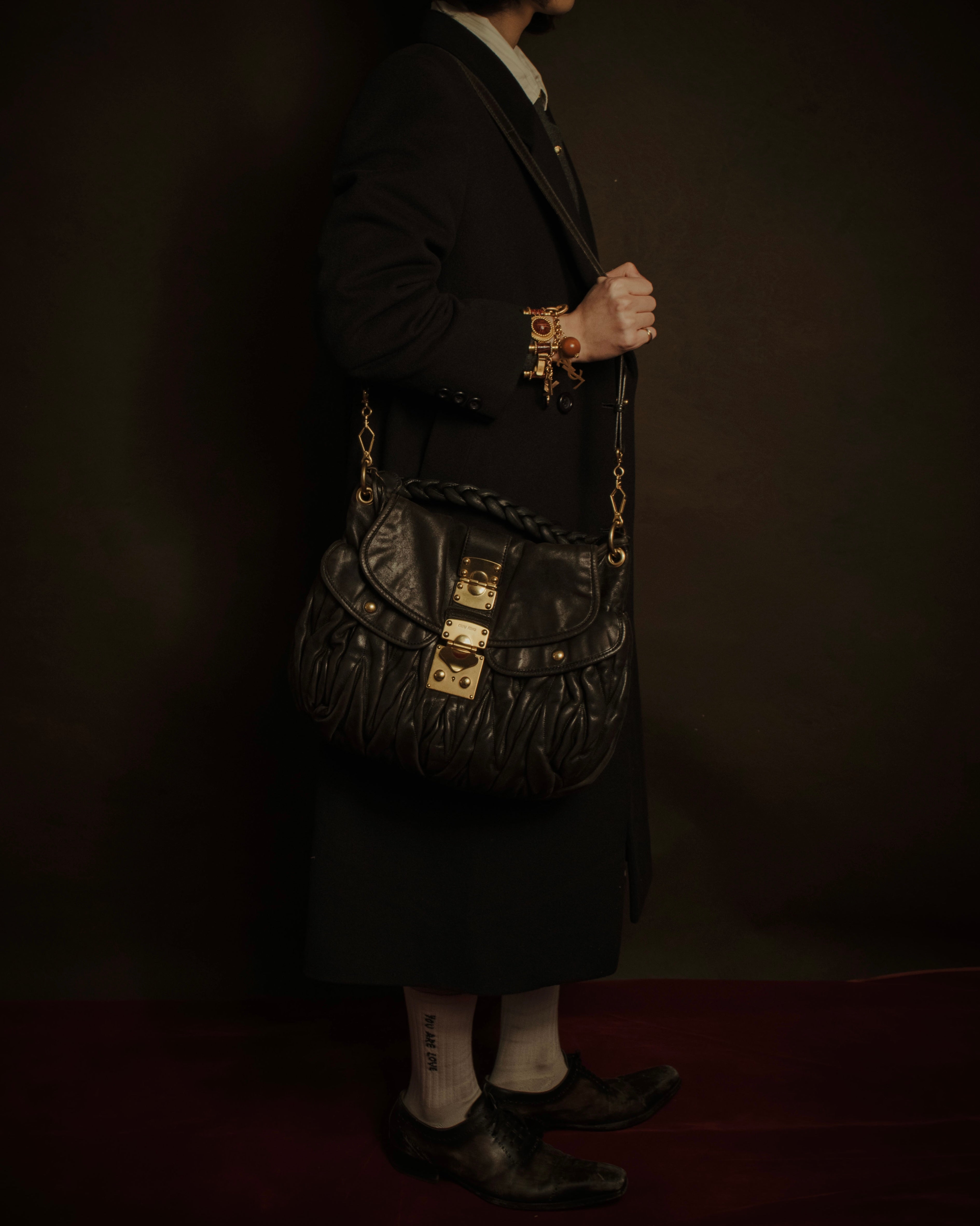 MIU MIU (ミュウミュウ) - Matelassé Coffer Bag - ブラウン - 00s