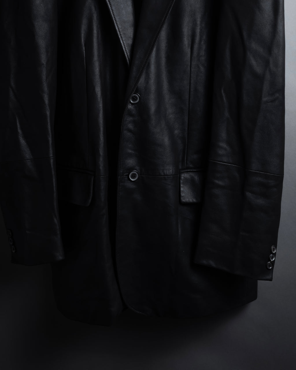 "HUGO BOSS" Oversized calf leather tailored jacket
