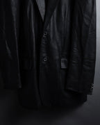 "HUGO BOSS" Oversized calf leather tailored jacket
