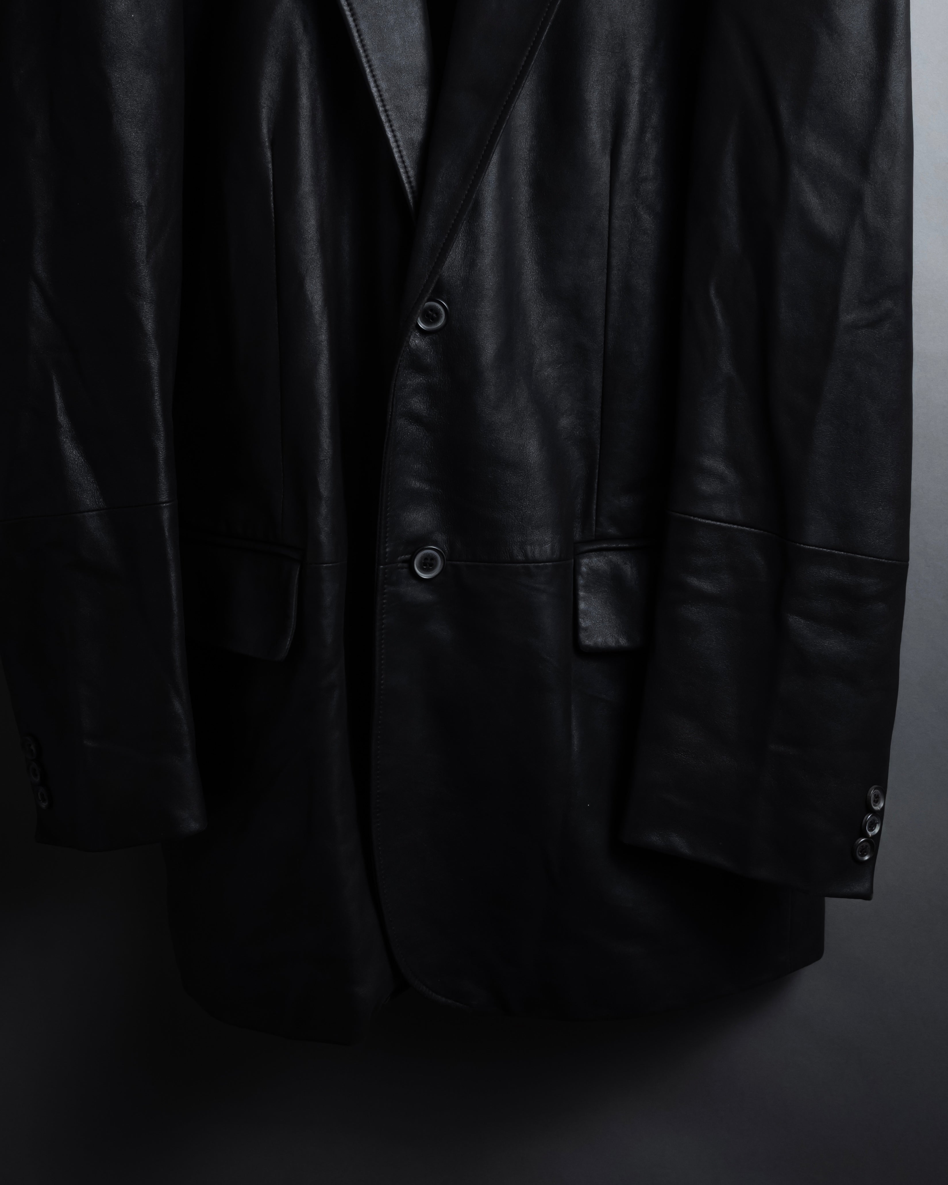 "HUGO BOSS" Oversized calf leather tailored jacket
