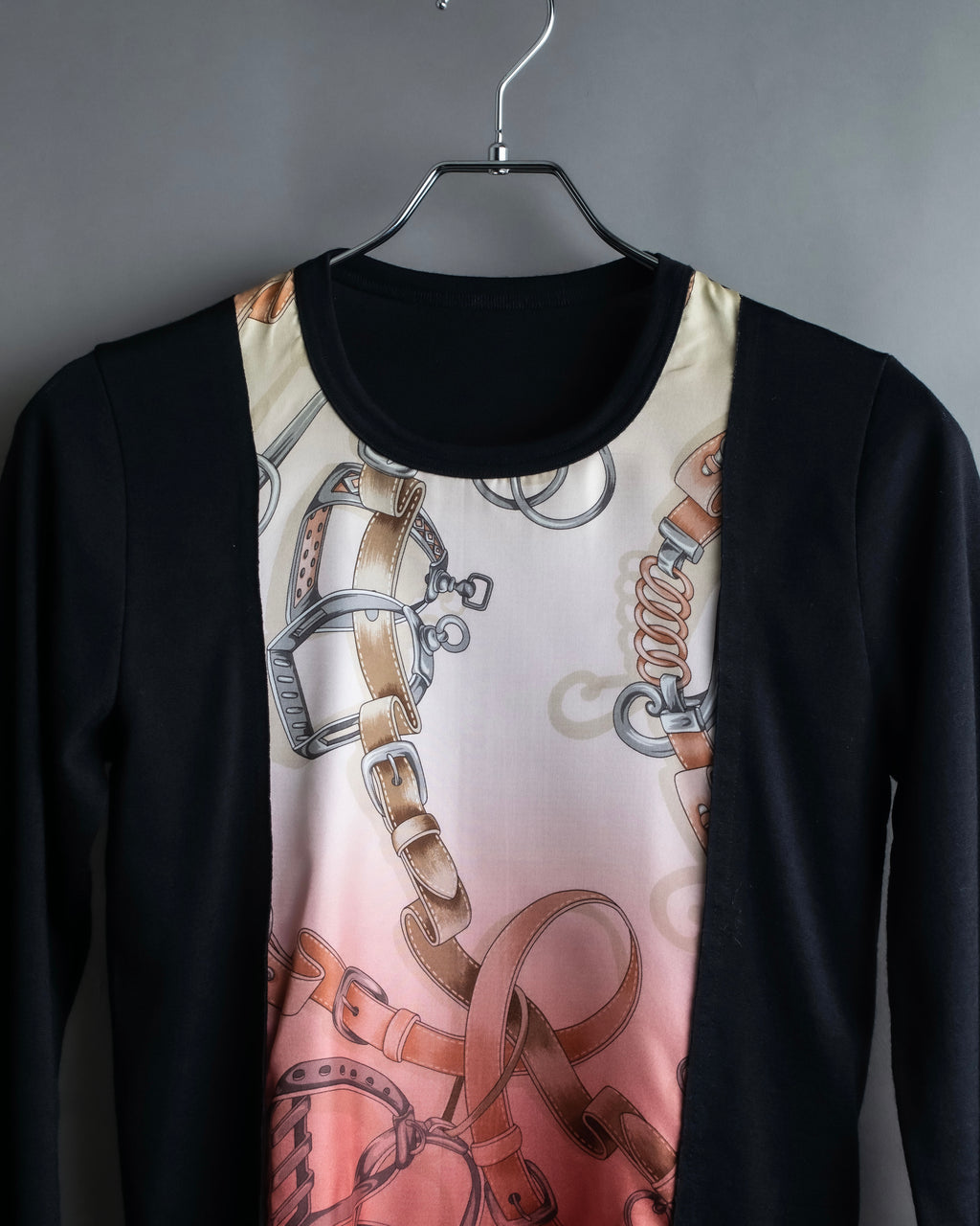 "COMME des GARCONS" Belt pattern docking design knit sew