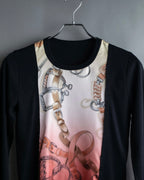 "COMME des GARCONS" Belt pattern docking design knit sew