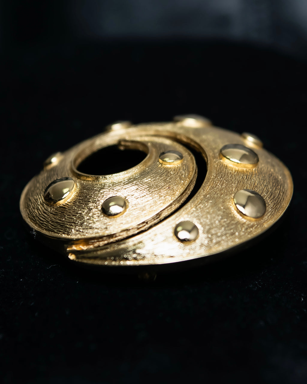 "DIOR" Gold spiral motif brooch