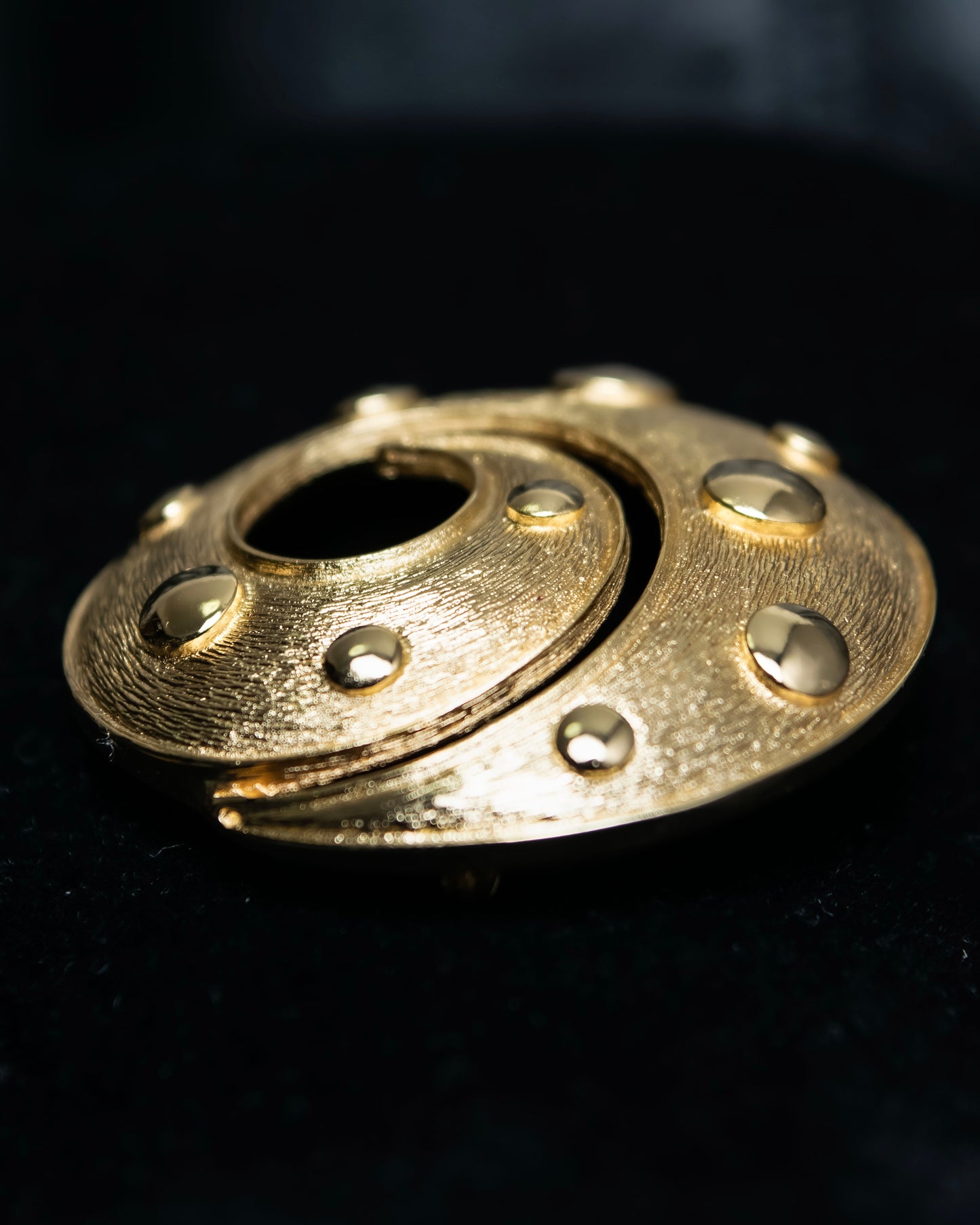 "DIOR" Gold spiral motif brooch